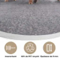 Schotse Hooglanders - Weg - Landschap - Kudde Akoestische PET Vilt - Rond klein -closeup_FR