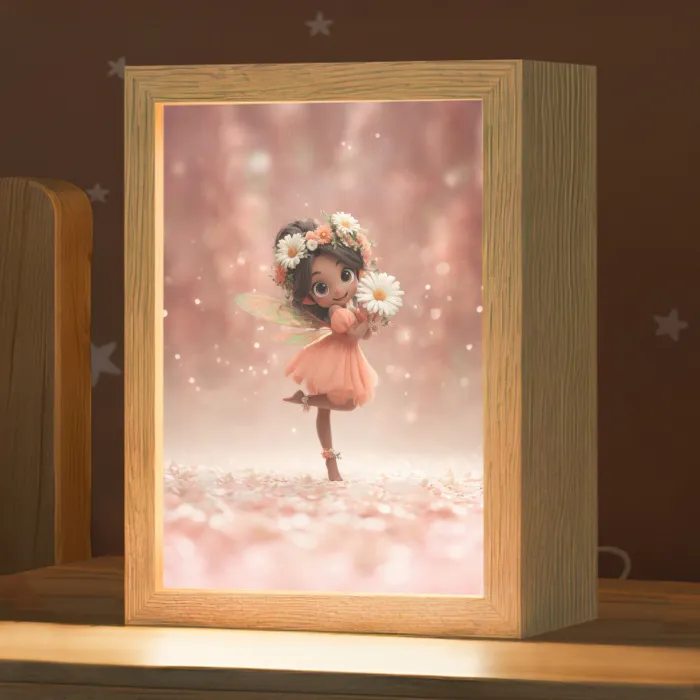 Bloemenfee - Roze - Meisje Light Box met kabel klein -zzz_3d_website