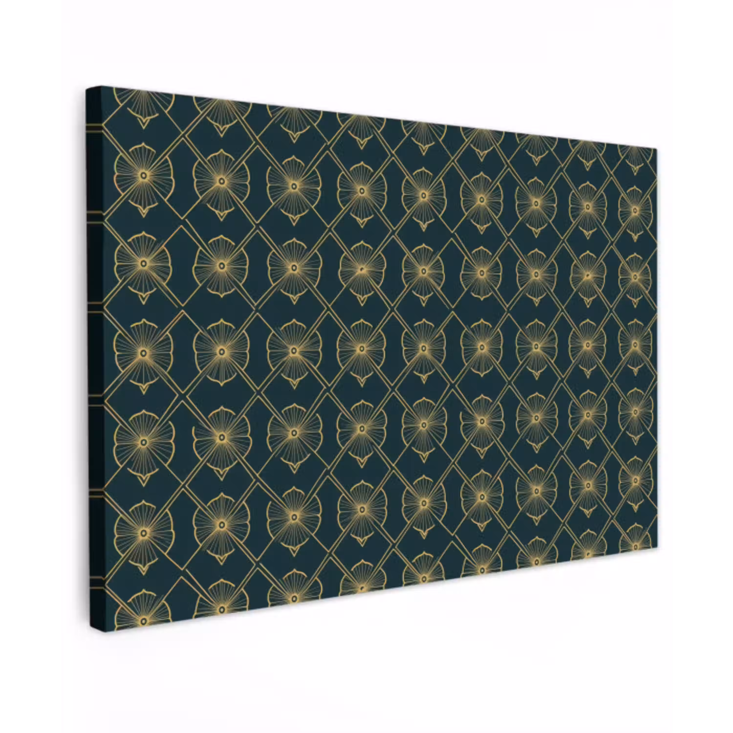 Geometrisch - Elegant - Groen Tuinposter op houten frame 2 cm dik klein 845 -3d