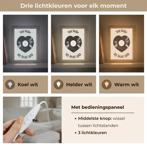 Love - Muziek - Quote Light Box met kabel (Tafellamp) klein -USP_lichtkleurNL