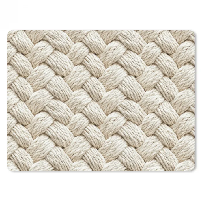 Touw - Gebreid - Beige muismat rubber klein 262 -3d