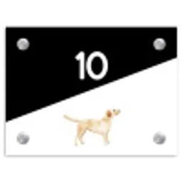 Zwart wit - Huisdier - Labrador Naambord Rechthoek middel -3d