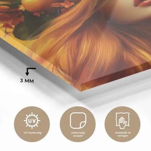 Vrouw - Citroenen - Bloesem - Geel plexiglas 5mm klein -sfeer2