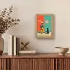 Retro - Jongen - Hond - Rood - Groen Light Box met kabel (Tafellamp) klein -sfeer2