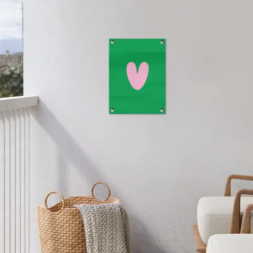 Groen - Hart - Minimalistisch - Valentijn tuinposter los doek klein -sfeer8