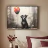 Graffiti - Hond - Ballon - Dieren Textielframe zwart klein -sfeer1