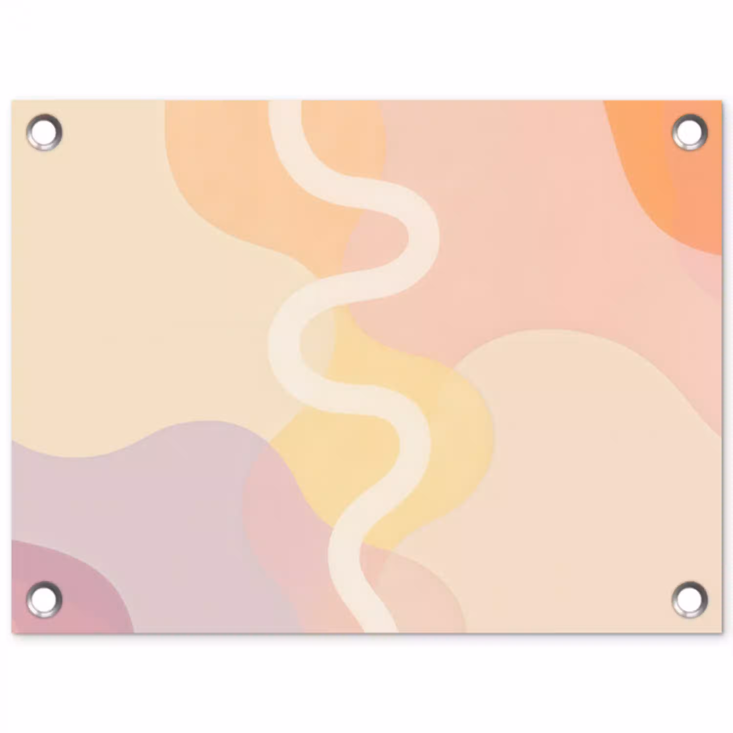 Golvende vormen - Abstract - pastel tuinposter los doek klein -3d