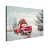 Auto - Rood - Cadeaus - Winter - Sneeuw - Kerst canvas 2cm klein -z3d