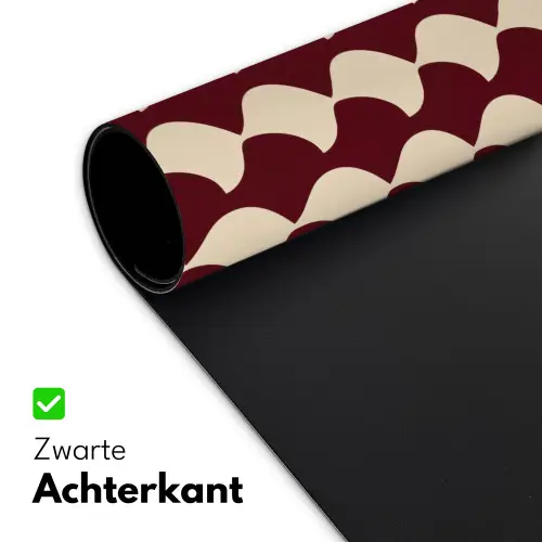 Rood - Tegelpatroon - Crème Muismat XXL klein 681 -sfeer2
