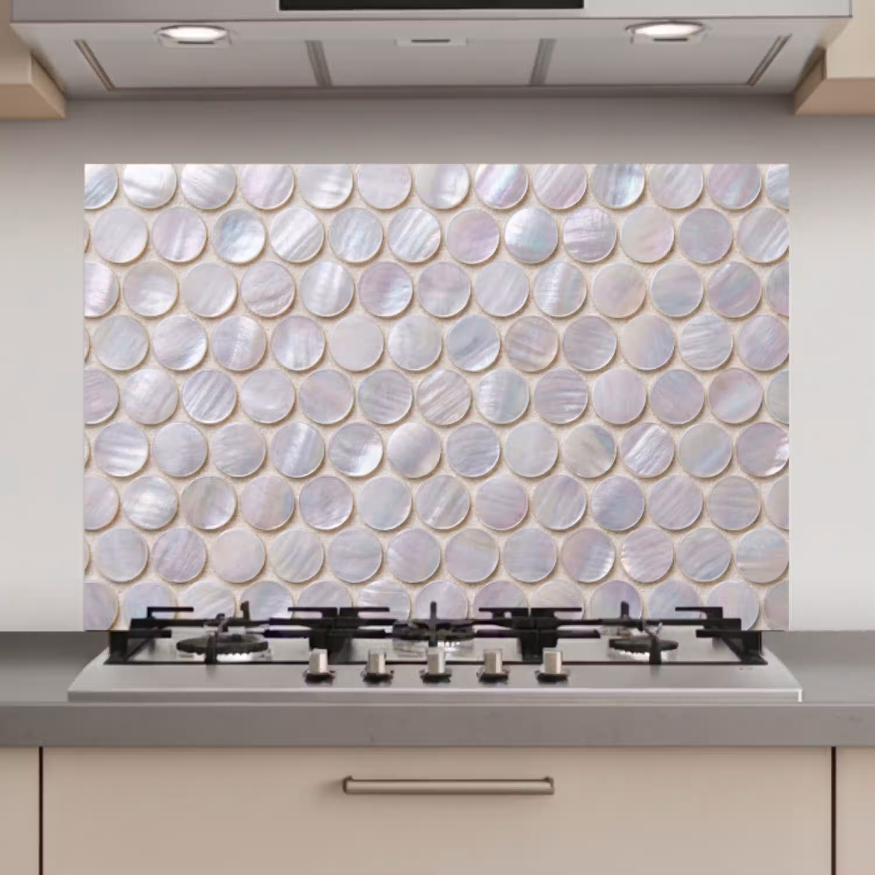 Patroon - Cirkels - Abstract - Modern - Wit keuken achterwand spatscherm klein -3d_website