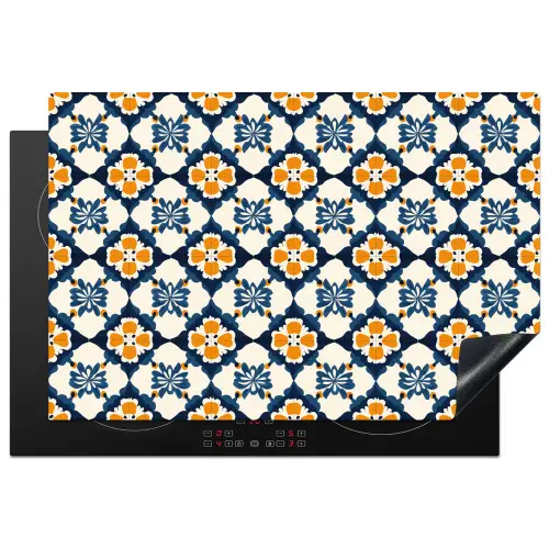 Klassiek - Geometrisch - Blauw Inductie beschermer vinyl 3mm klein 276 -3d