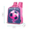 Voetbalvibes - Verf - Roze - Blauw Kinderrugzak - Roze middel -productfoto_formaten