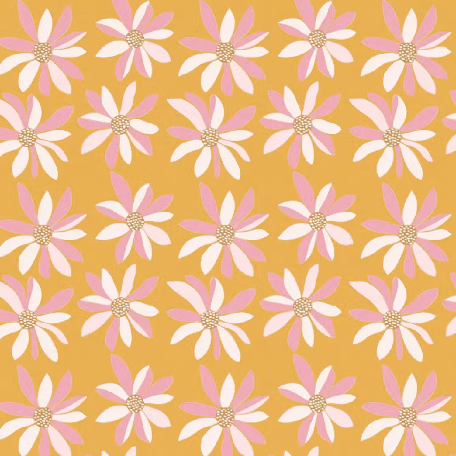 Behang - Bloemen - Modern - Geel
