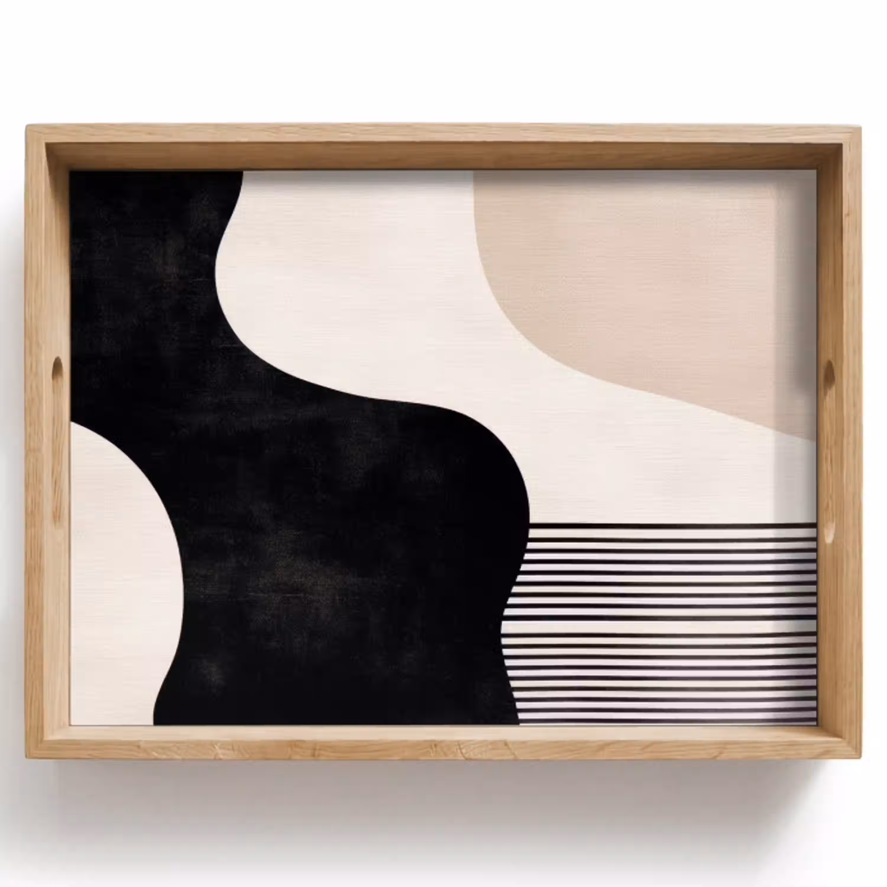 Abstract - Japandi - Beige - Modern Dienblad Rechthoek middel -z3d_shopping