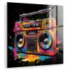 Radio - Graffiti - Box - Kleuren - Zwart plexiglas 5mm klein -zzzproduct_nieuw