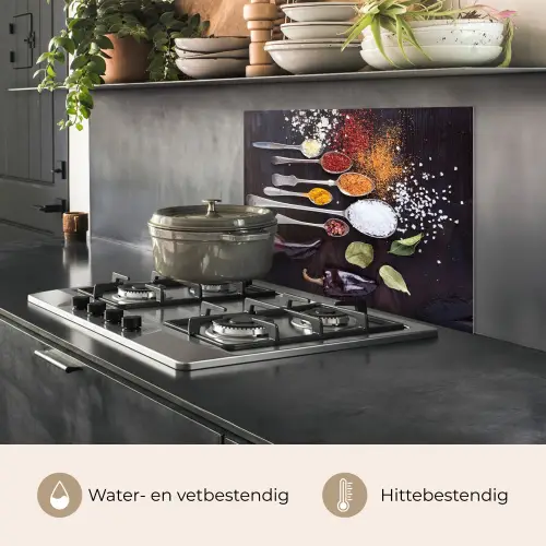 Kruiden - Lepels - Specerijen - Industrieel keuken achterwand spatscherm middel -usp_NL