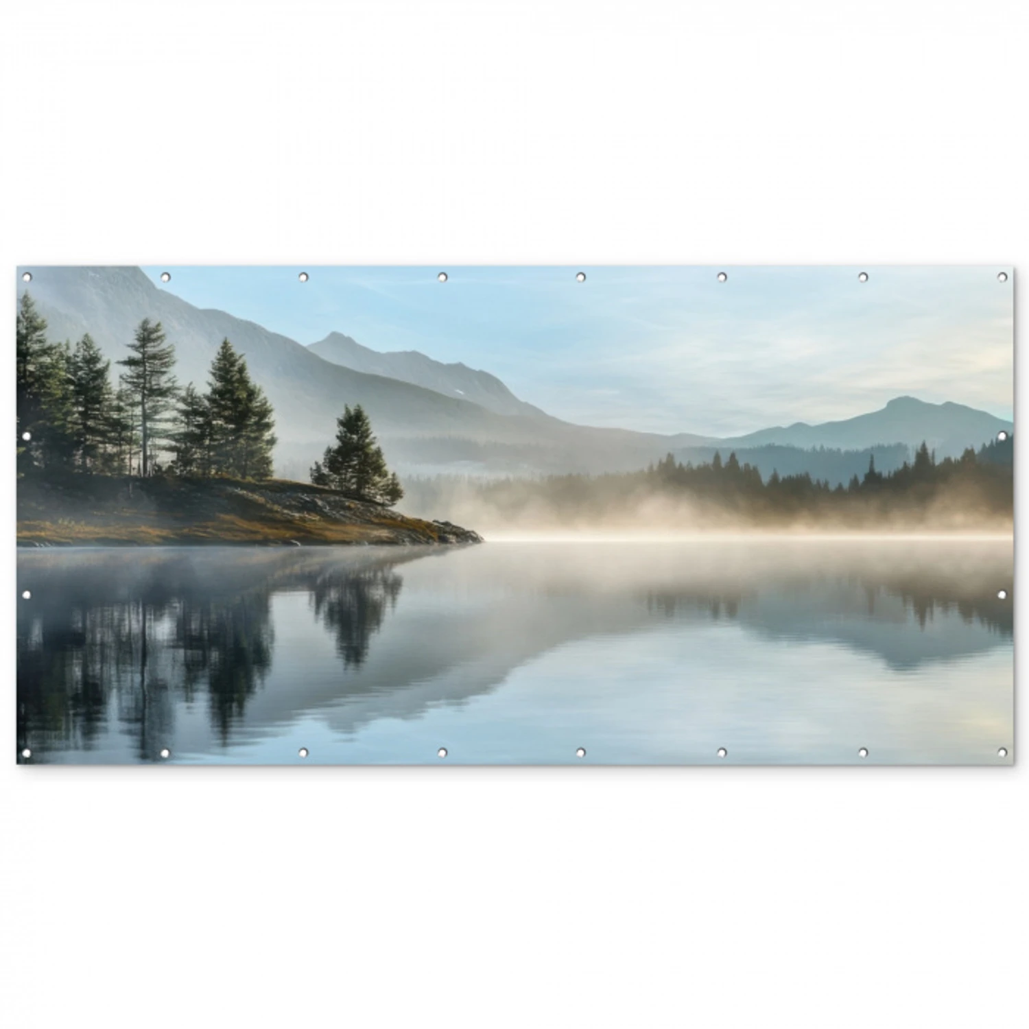 Meer - Mist - Bergen - Landschap Balkonbeschermer Duitsland klein -zz_3d