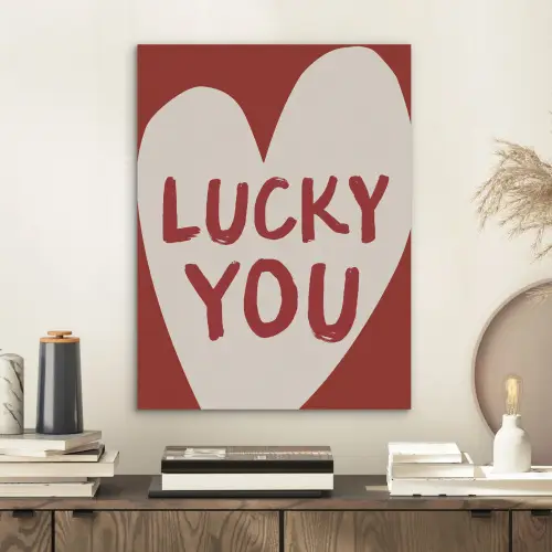 Lucky - Hart - Rood PET vilt klein -sfeer1