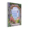Doorkijk - Vuurtoren - Bloemen - Uitzicht PET vilt klein -3d