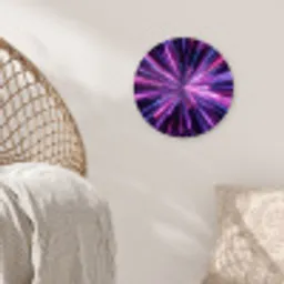 Lichtsnelheid - Ruimte - Roze - Paars Wandcirkel kunststof plaat 5mm dik klein -sfeer5