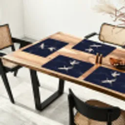Kraanvogels - Nachthemel - Blauw Placemat vinyl groot -zzsfeer4_Kitchenyeah-website