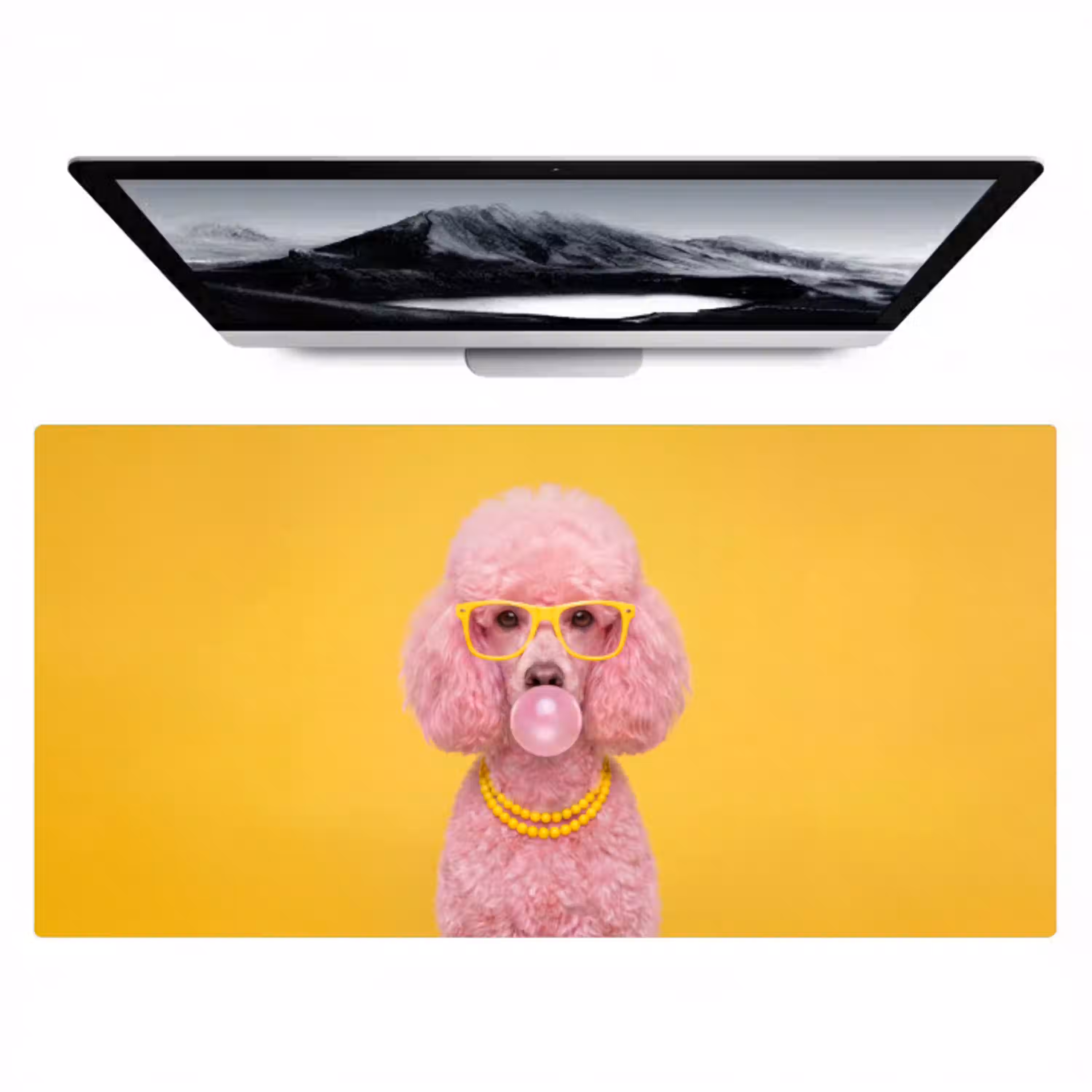 Hond - Kauwgum - Dieren - Modern - Roze Muismat XXL klein -zzz3d
