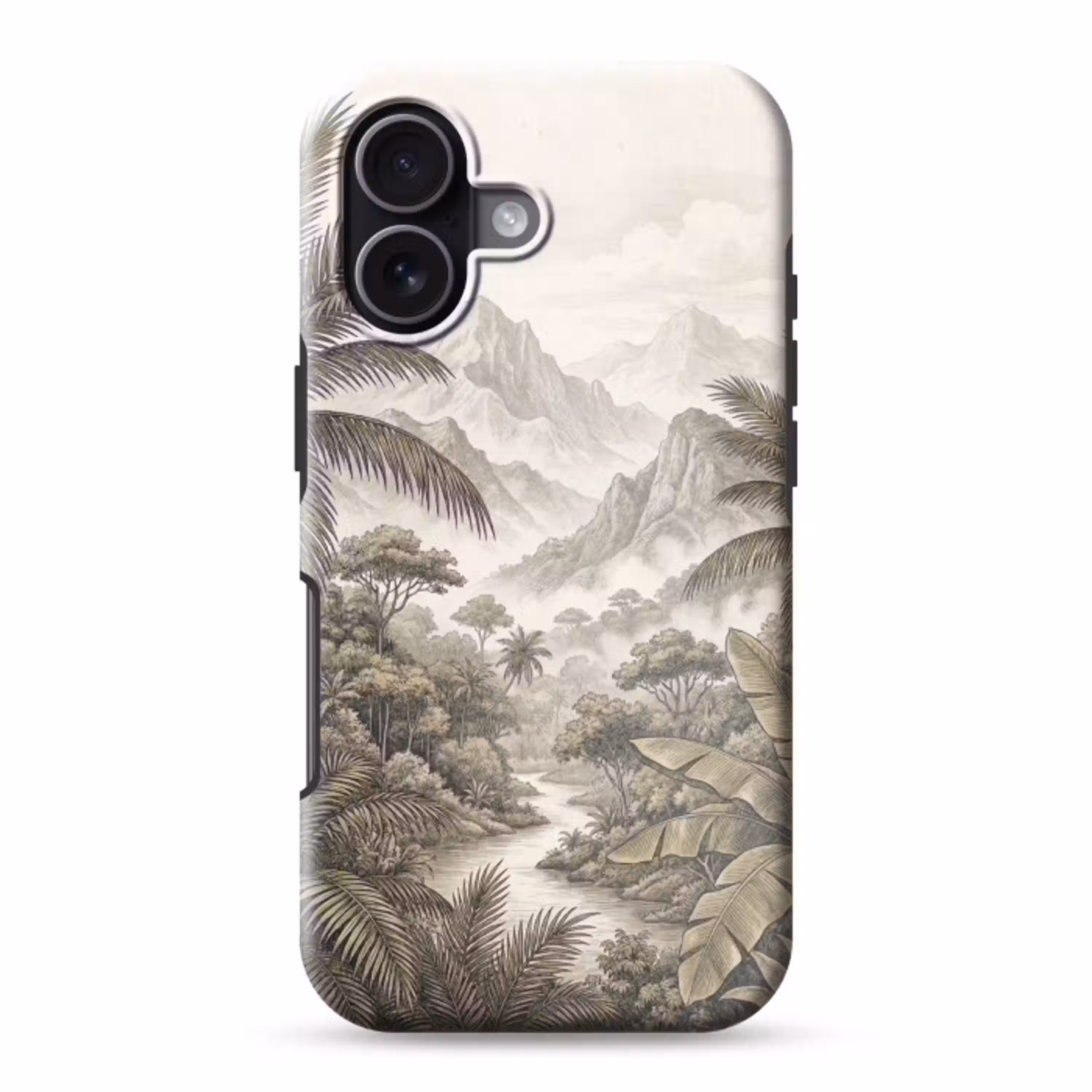 Natuur - Bergen - Rivier - Tropisch - Vintage Toughcase MagSafe Apple iPhone 17 klein -3d