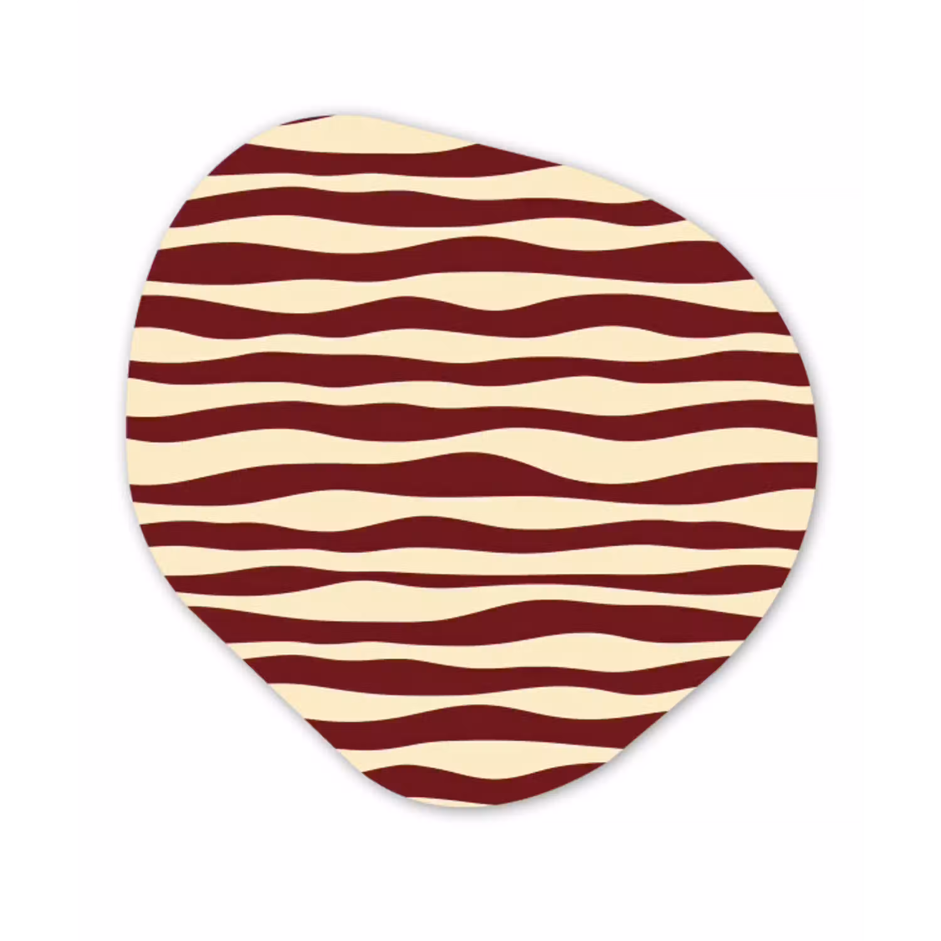 Golven - Rood - Patroon - Crème Wandcirkel Organisch Forex 3mm klein 629 -3d