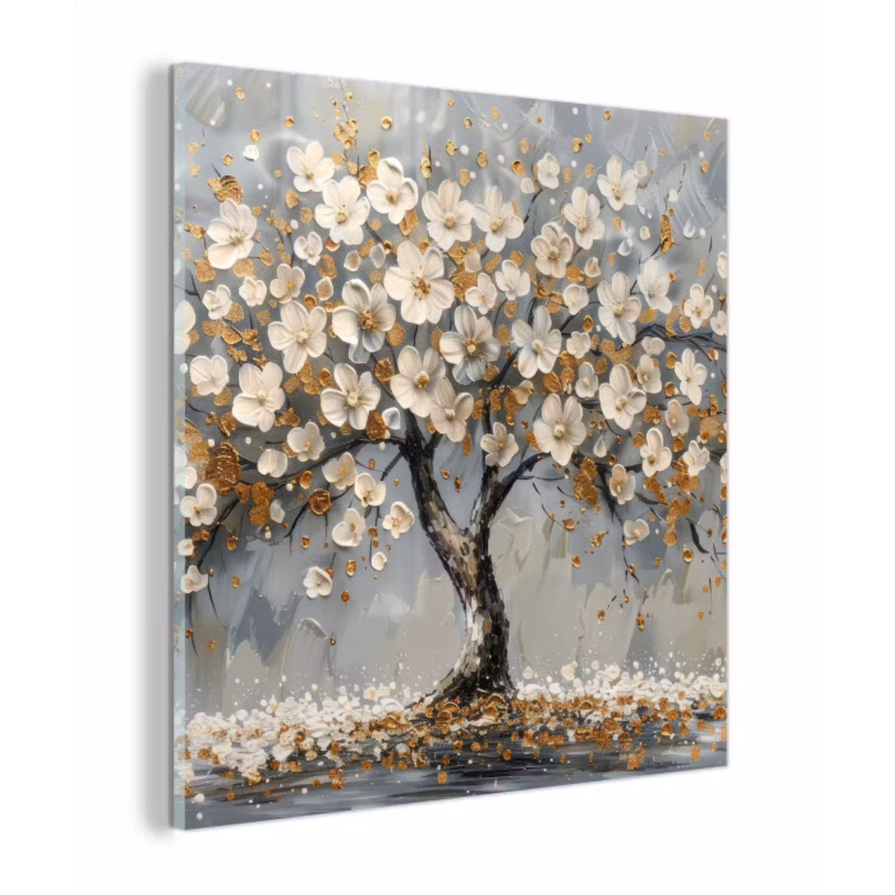 Boom - Bloemen - Wit - Natuur - Kunst plexiglas 5mm klein -z3d