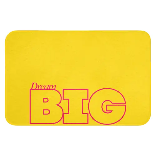 Dream big - Geel - Grafisch Badmat klein -3d