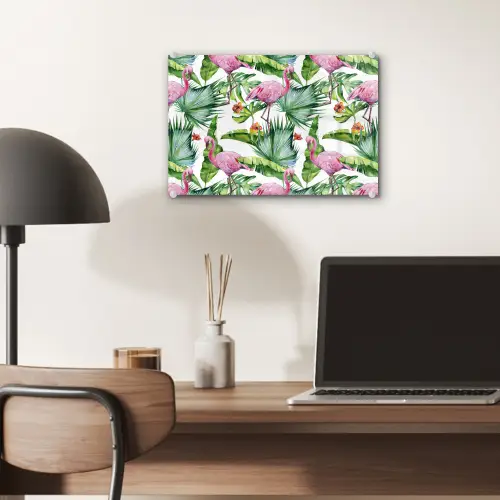 Bladeren - Flamingo - Bloemen - Jungle plexiglas 5mm klein -sfeer6