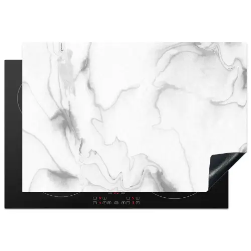 Marmer - Grijs - Wit - Abstract - Marmerlook Inductie beschermer vinyl 3mm klein -3d