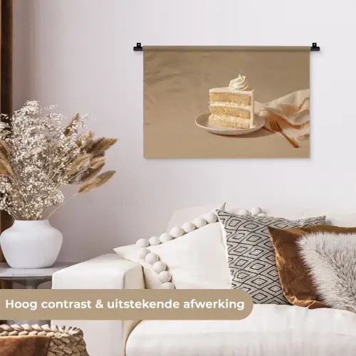 Vanilletaart - Cake - Romig Wandkleed katoen klein -sfeer1