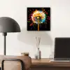 Paardenbloem - Graffiti - Kleurrijk - Bloemen - Natuur aluminium wit klein -sfeer5