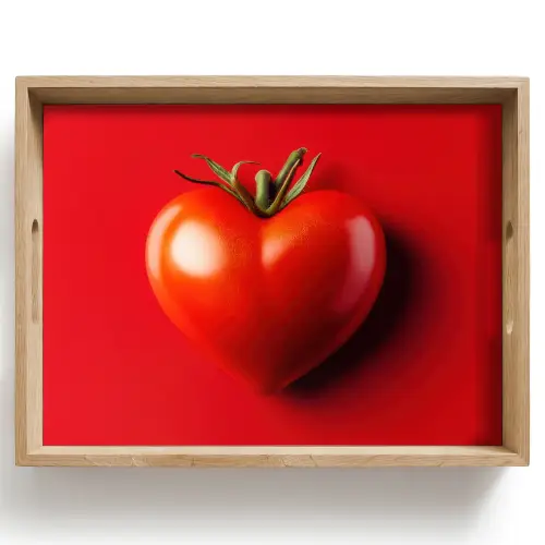 Tomaat - Rood - Hart Dienblad Rechthoek middel -z3d_shopping