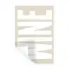Wine - Japandi - Vintage - Wit Muursticker klein -3d