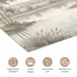 Landschap - Water - Natuur - Sepia poster papier klein -closeup_NL