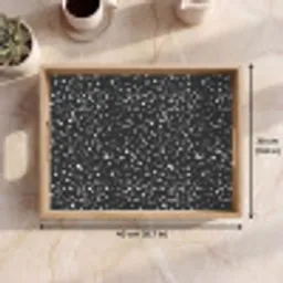 Terrazzo -  Patroon - Zwart - Wit Dienblad Rechthoek middel 911 -USP_FormaatEN