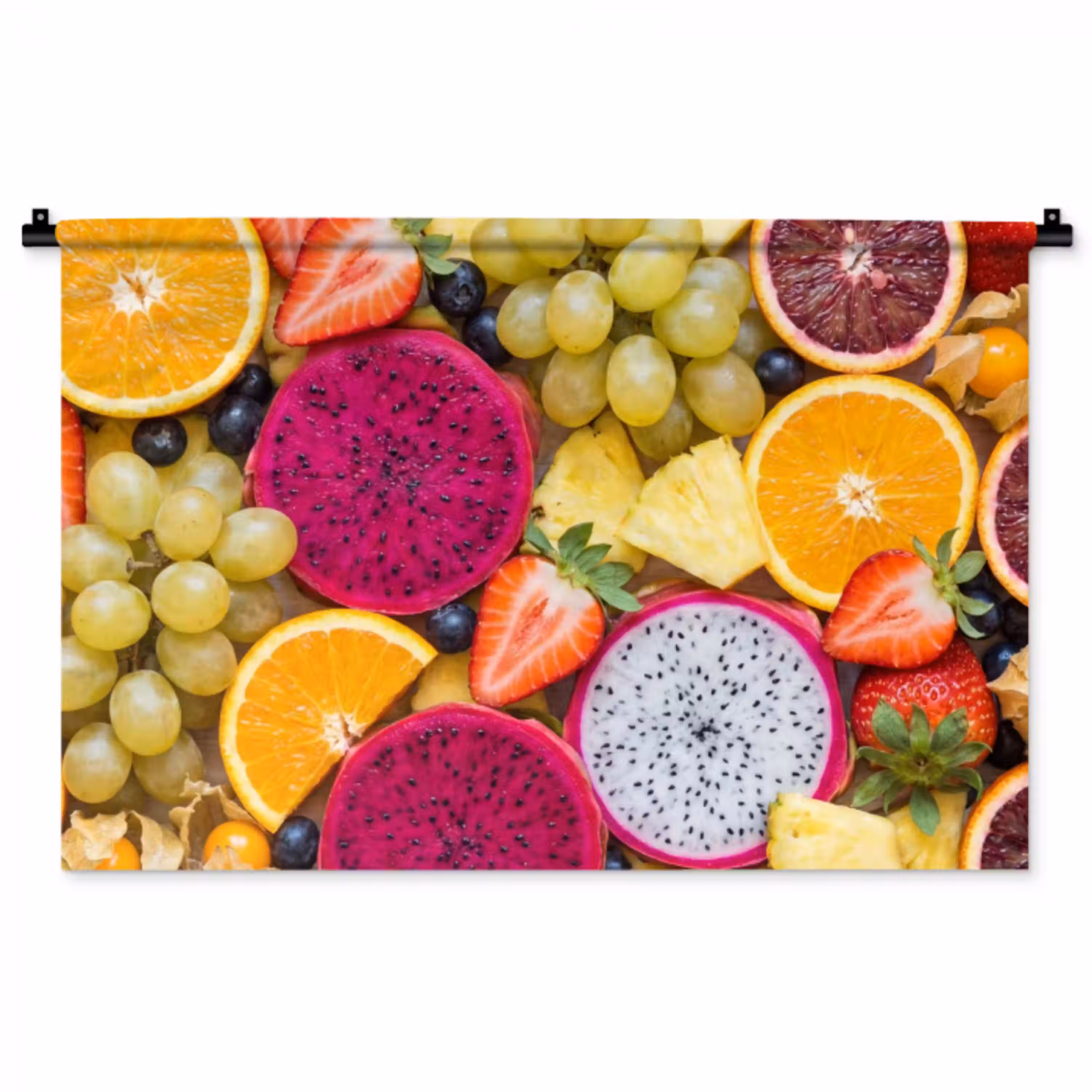 Fruit - Assortiment - Kleurrijk - Gezondheid Wandkleed katoen middel -zz3d