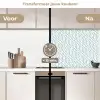 Design - Geometrie - Patroon - Groen keuken achterwand 2 middel 871 -voor-na2_NL