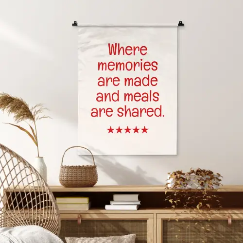 Quote - Sterren - Rood - Memories Wandkleed katoen klein -sfeer5