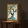 Boom - Modern - Verflook - Turquoise - Goud Light Box met kabel (Tafellamp) klein -z3d_website