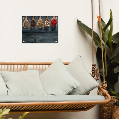 Kruiden - Lepels - Hout - Keuken - Specerijen - Industrieel tuinposter los doek klein -sfeer7