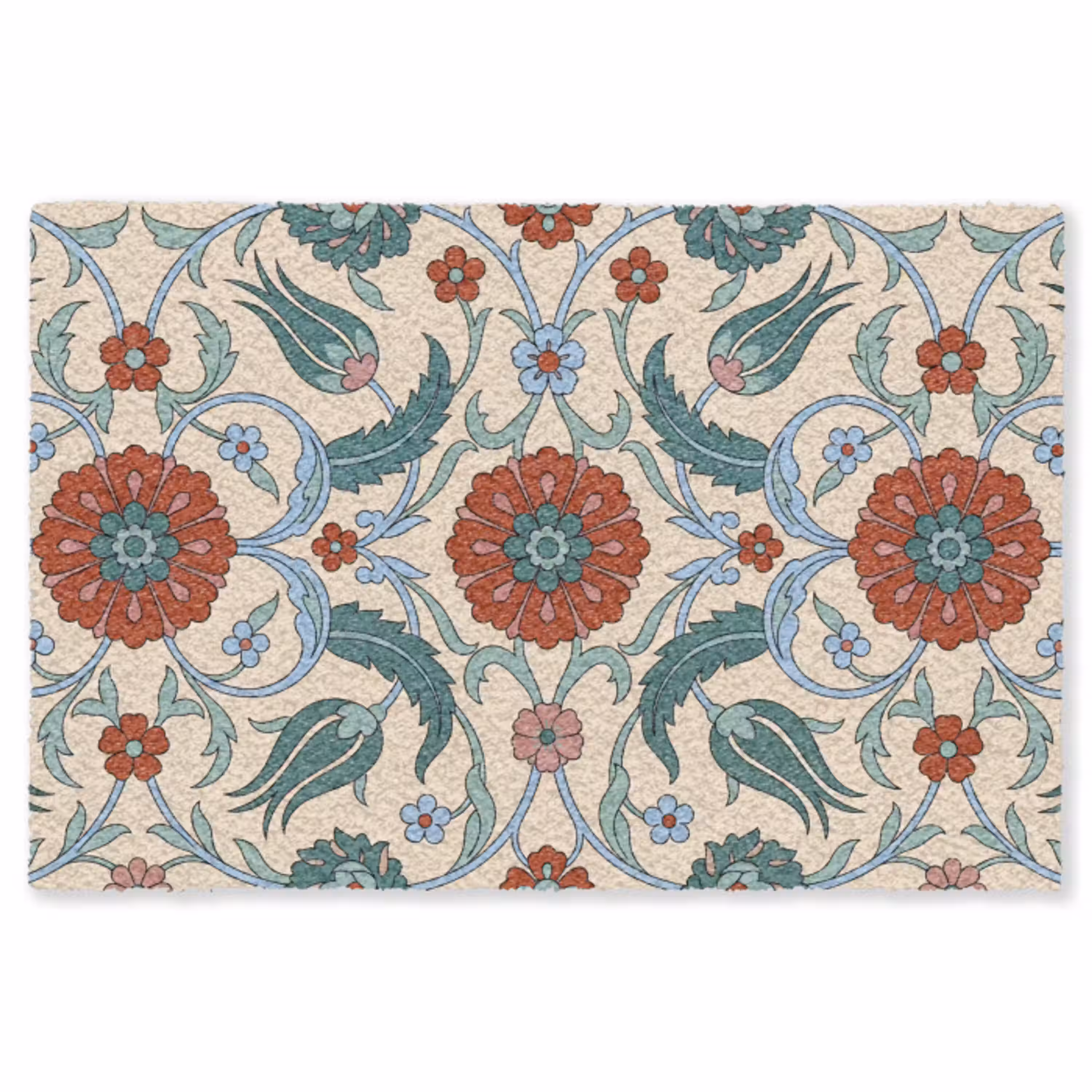 Bloemen - Patroon - Klassiek - Decoratie - Kleurrijk Vloerkleed Rechthoek klein -3d