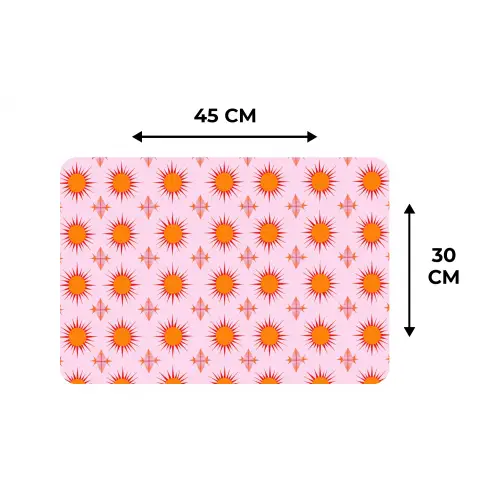 Zon - Patroon - Roze Placemat vinyl groot 368 -specs