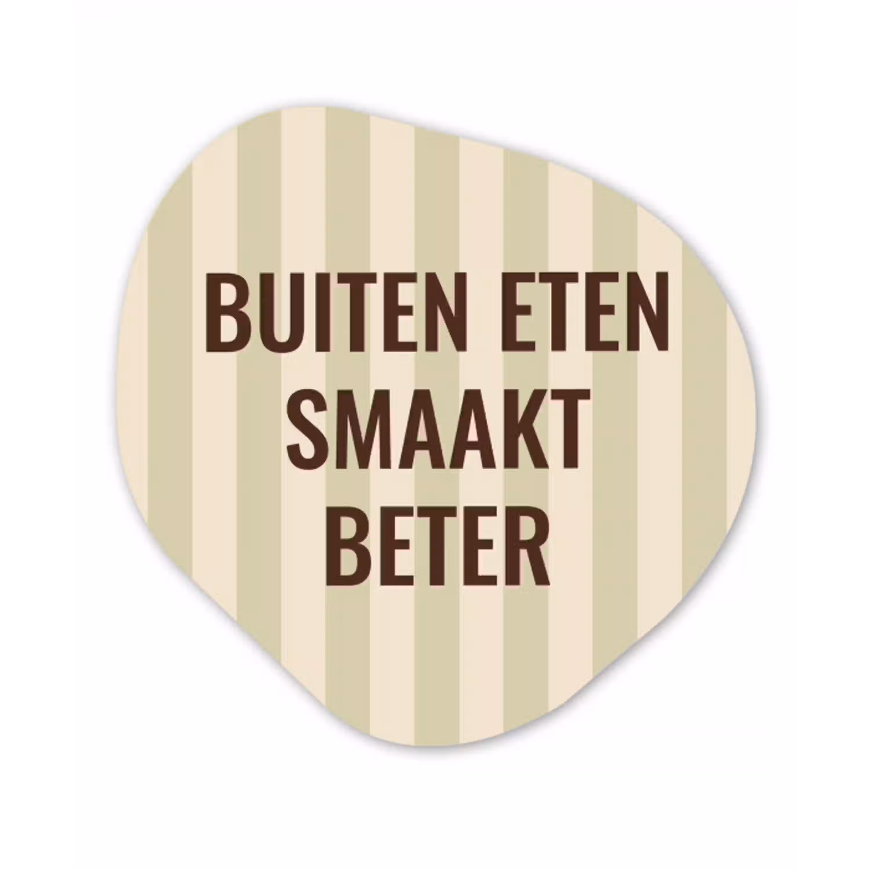 Buiten - Quote - Strepen - Zomer Wandcirkel Organisch Aluminium middel -3d