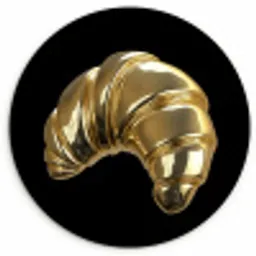 Croissant - Brood - Goud - Zwart KitchenYeah - Keuken - Wandcirkel Forex klein -3d