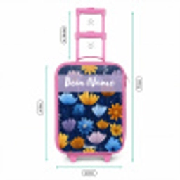Bloemen - Patroon - Blauw Kinderkoffer - Roze klein -productfoto_formaten