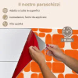 Patroon - Retro - Oranje keuken achterwand spatscherm klein 900 -spatscherm_IT