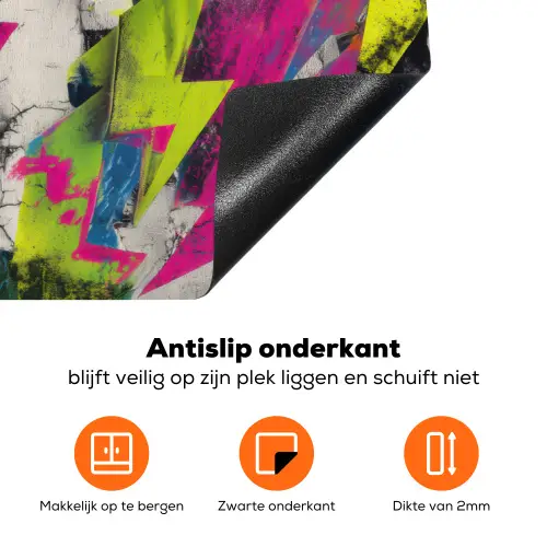 Bliksemschichten - Patroon - Marmer - Kleuren Inductie beschermer vinyl 3mm klein -zzzzzzz-td-onderkant